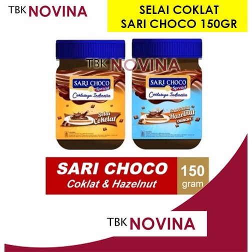 

SELAI COKLAT SARI CHOCO COKLAT / HAZELNUT CRUNCHY 150GR ( SELAI SARI ROTI )