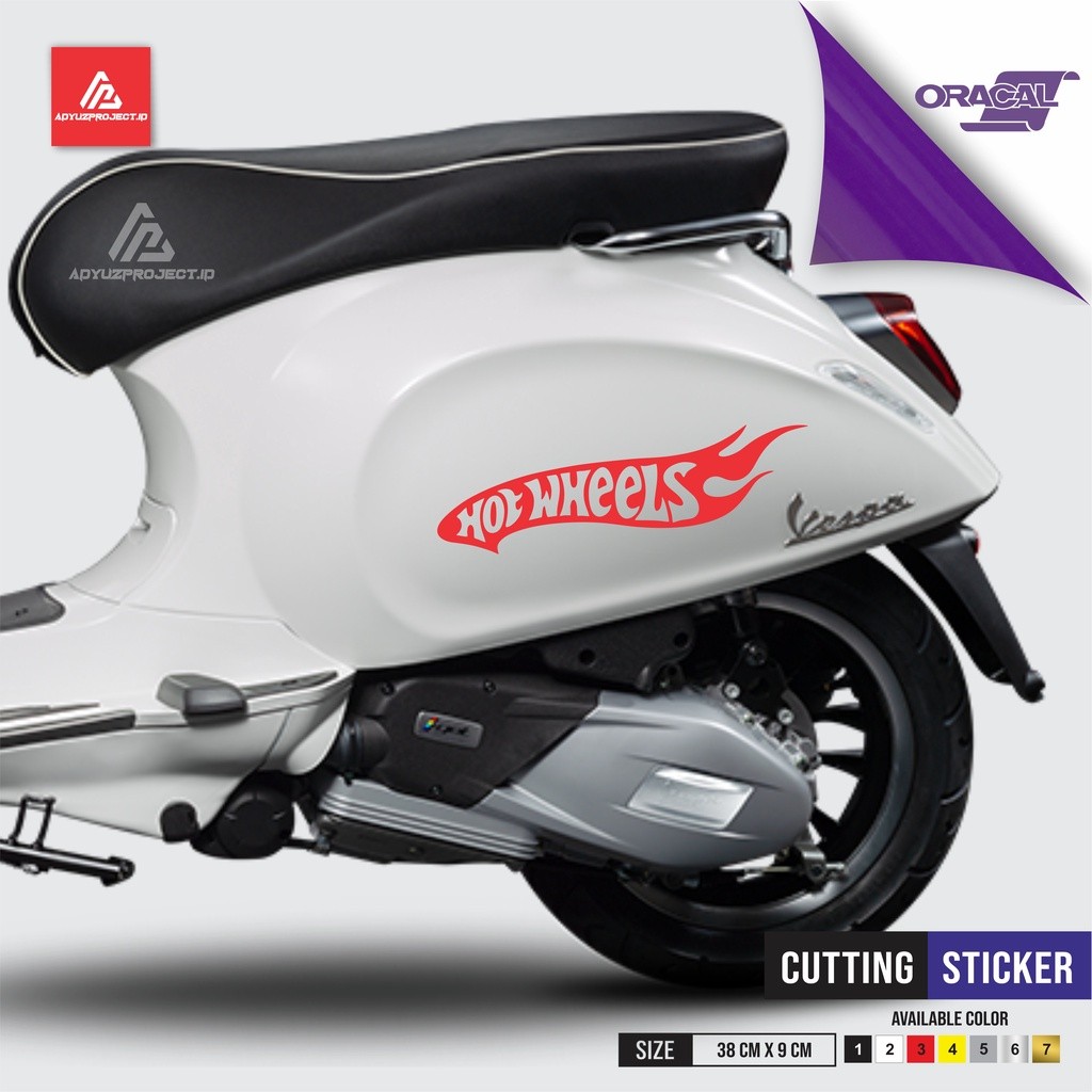 HOT WHEELS isi 2PCS Sticker Cutting Mobil Motor Vespa Scoopy Genio Vino Vario Beat Mio N-max Aerox M