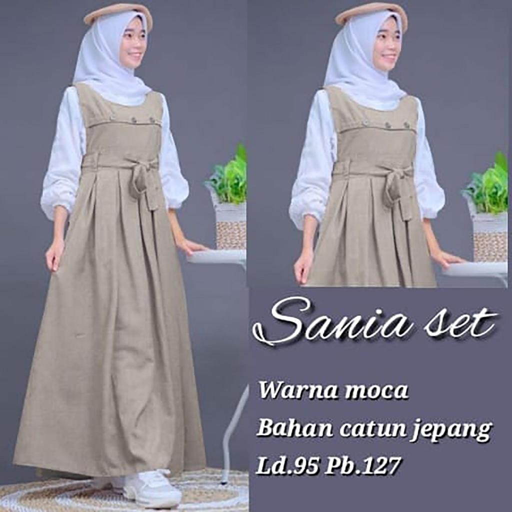 BAJU GAMIS MUSLIM ANAK PEREMPUAN TANGGUNG REMAJA USIA 11-18 TAHUN SANIASETT  KATUN DRES LEBARAN 2024
