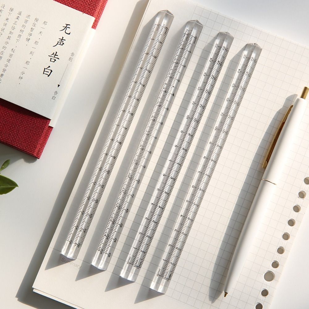 

15/20cm Transparent Acrylic Triangle Scale Ruler Students Gift Creative Stationery Measurement Drawing Tool School Supplies