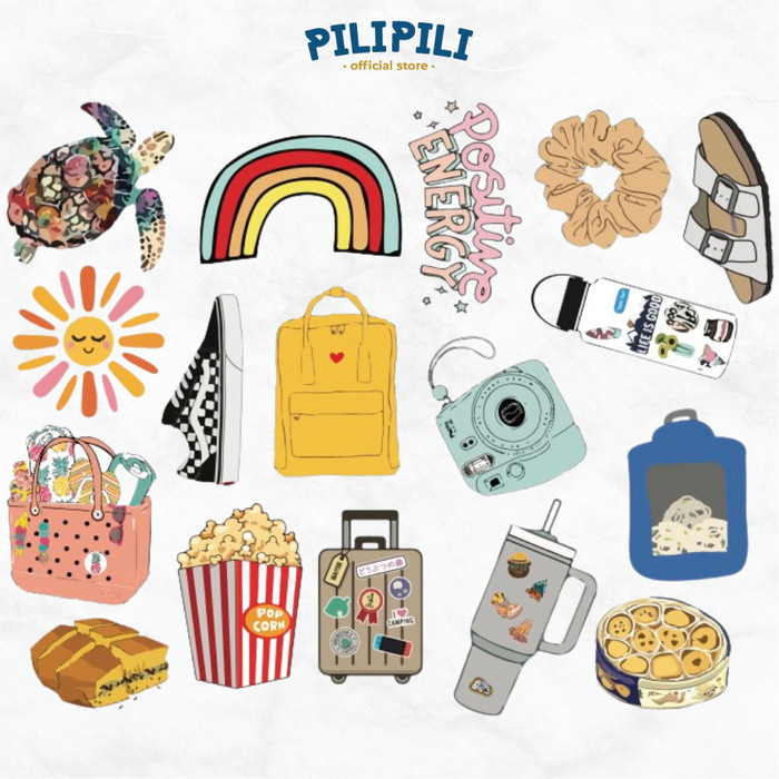 

Mall -martstrong247.id~[PROMO TERLARIS] Stiker Tumbler Pilipili Water Bottle Sticker Pack Waterproof - VSCO