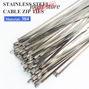 

100 Pcs Kabel Ties Stainless Steel 25-45cm Anti Karat Multifungsi Kabel Tis Metal Besi Pengikat Exhaust Motor-Mobil