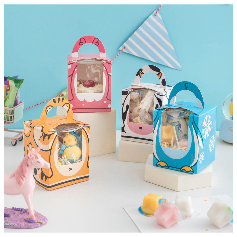 

KaromahID Box Cupcake Anak Animal Open Windows Dengan Tray - Gift box animal
