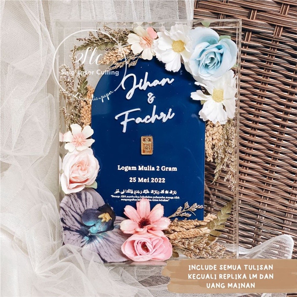 Mahar Uang Pernikahan BOTANIQUE DOME FRAME Mahar Pernikahan   PIGURA ACRYLIC Mahar Rustik / Mahar An