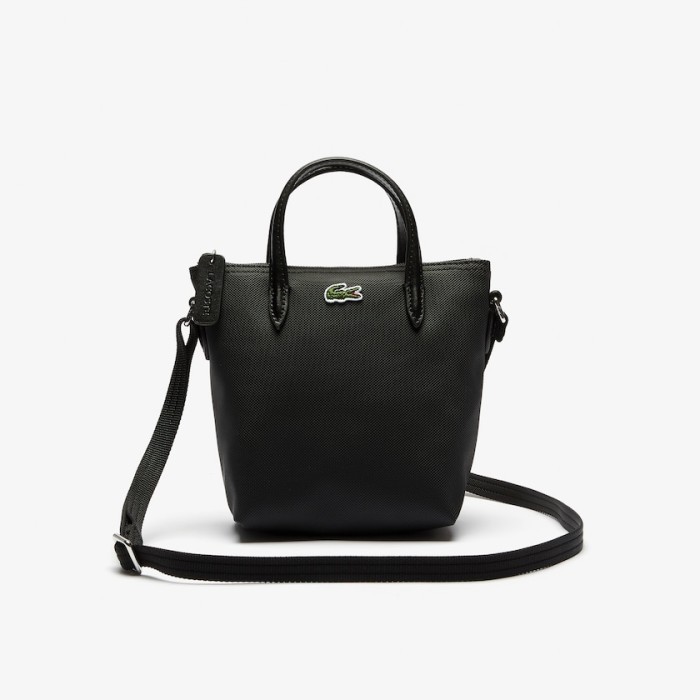 LACOSTE ORIGINAL STORE 100% - Women's L.12.12 Concept Petit Piqué Coated Canvas Mini Zip Tote Bag