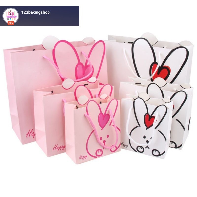 

Paperbag rabbit kelinci /Paperbag kucing cat/ Tas goodiebag souvenir ultah anak