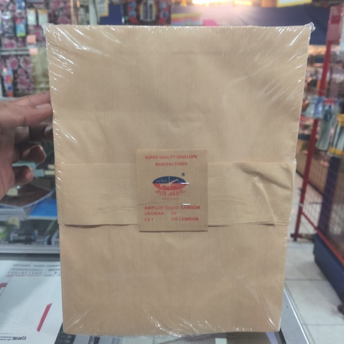 

Amplop Coklat Air mail ukuran A4 isi 100 lembar