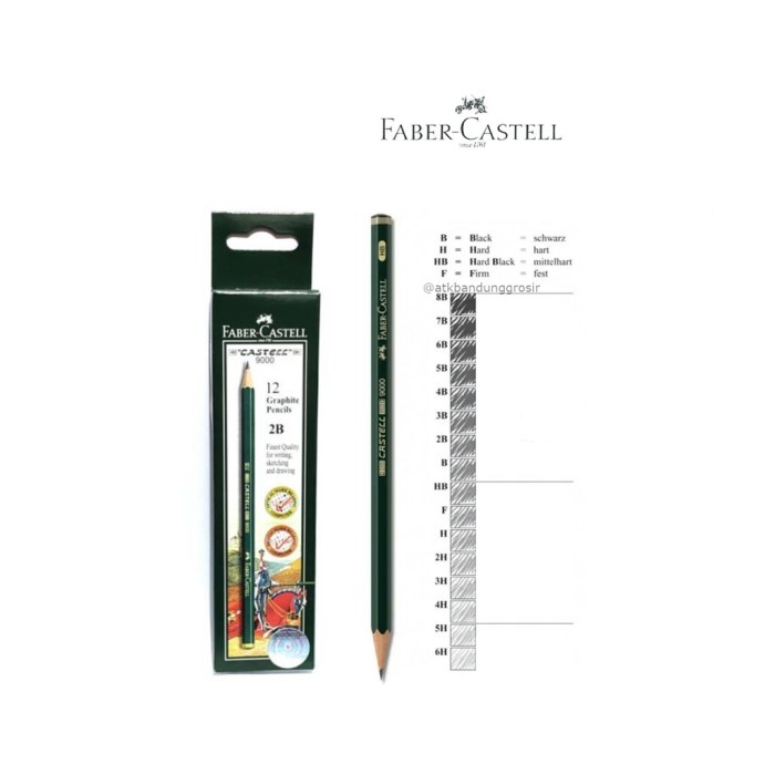 

Pensil Faber Castell HB 2B 6H 3H 7B 6B H 8B 5B B 3B 2H F 4B Pensil Ujian Sketsa - H
