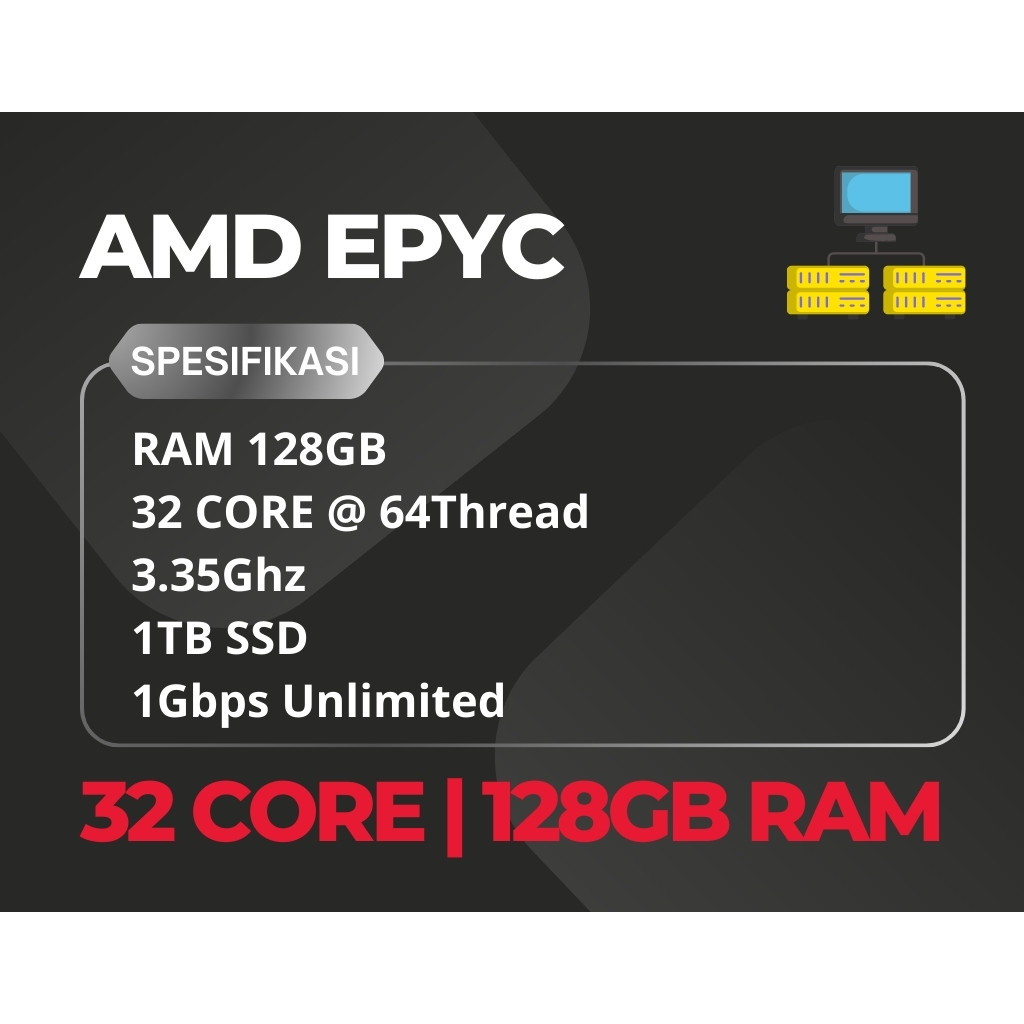 RDP EPYC 32 CORE RAM 128GB SUPER DEDICATED SERVER