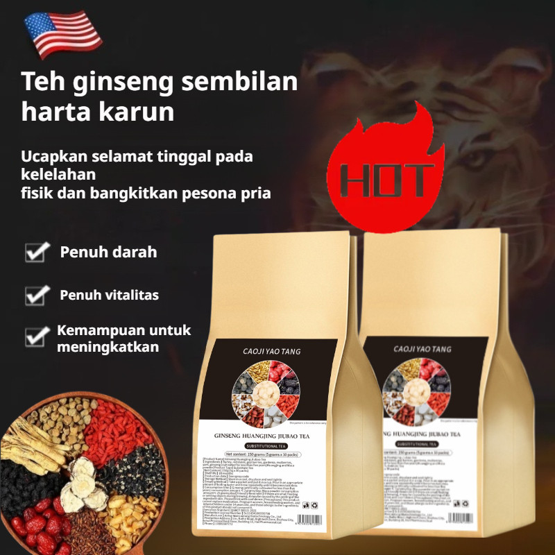 

【Pengiriman 24 Jam/COD】Teh Ginseng Jiubao Teh Nutrisi Ginjal Huangjing Minuman Kesehatan Qi/Essence Nine Treasures Tea /Kantong Teh Bergizi Hati/Teh Ginseng Liver dan Wolfberry Kombinasi Teh Kesehatan