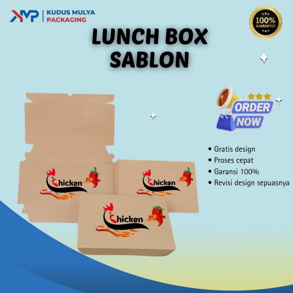 KOTAK MAKAN CUSTOM COKLAT KLIP 20X20 / KOTAK NASI BOX KEKINIAN / DUS NASI / BOX NASI KOTAK