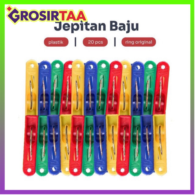 COD Jepitan Baju Jepit Jemuran Plastik ( 20 pcs ) Grade A Laundry Clips Makassar GROSIRTAA
