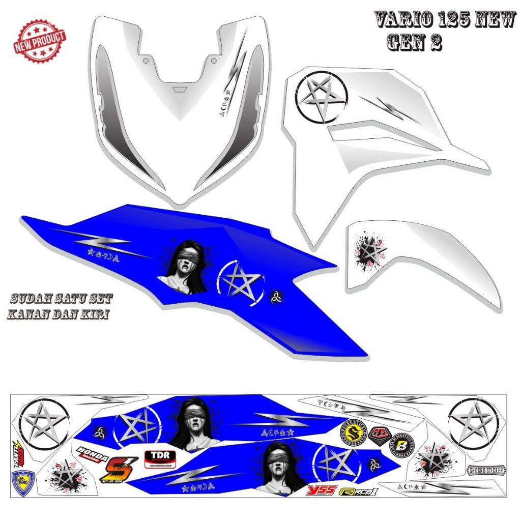 STRIPING MOTOR STIKER VARIASI MOTIF TERLARIS KEREN MOTOR VARIO NEW 125 GEN 2