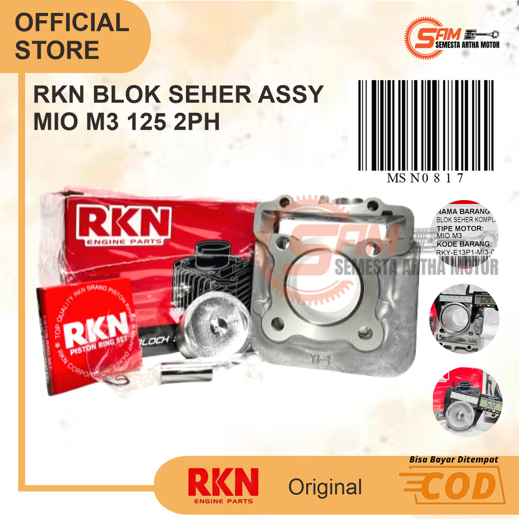 RKN Blok Boring Mio M3 Soul GT 125 FIno FI 2PH Seher Piston Kit Cylinder Assy Motor Yamaha  Matic