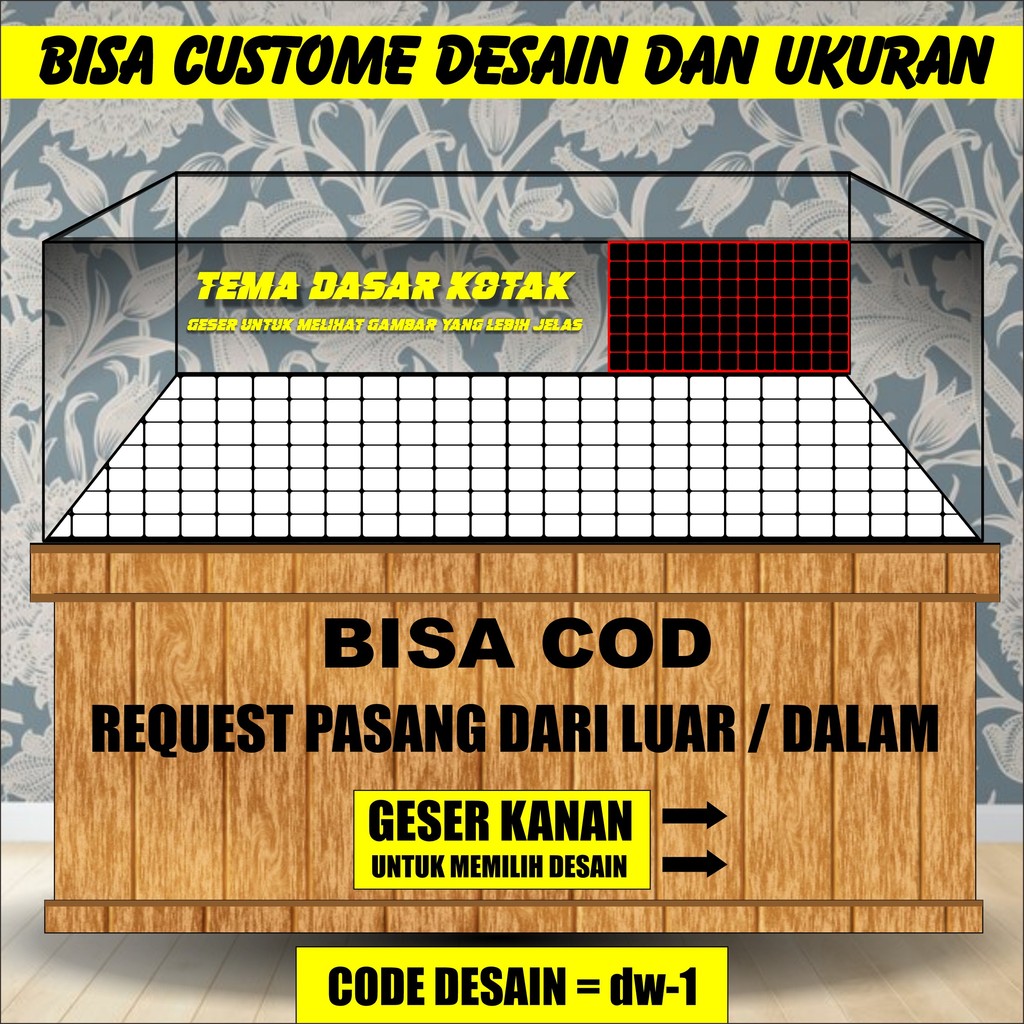 LEPET STICKER DASAR AQUARIUM MOTIF KOTAK KOTAK / STICKER AQAURIUM/STICKER DASAR AQAURIUM