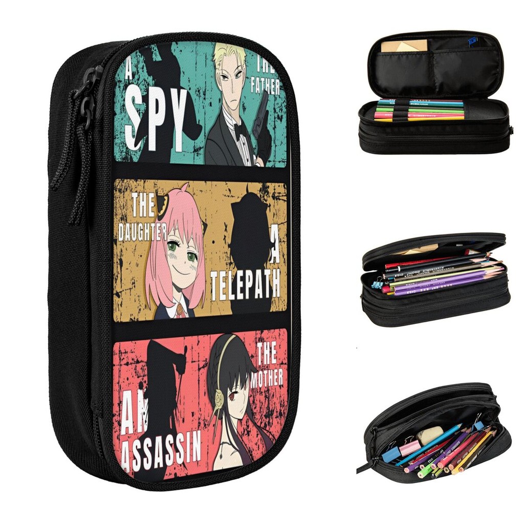 

New Spy X Family Anime Pencil Case Kawaii Comic Anya Pencil Pouch Pen Holder for Student Big Capacity Bag School Gift Stationery