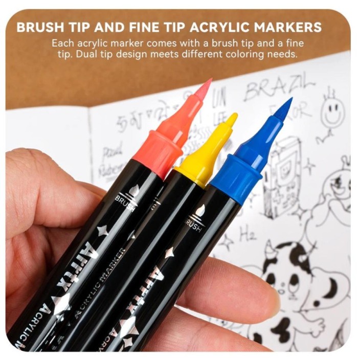

Arrtx Acrylic Paint Marker 32 Colors Set Spidol Warna Permanen