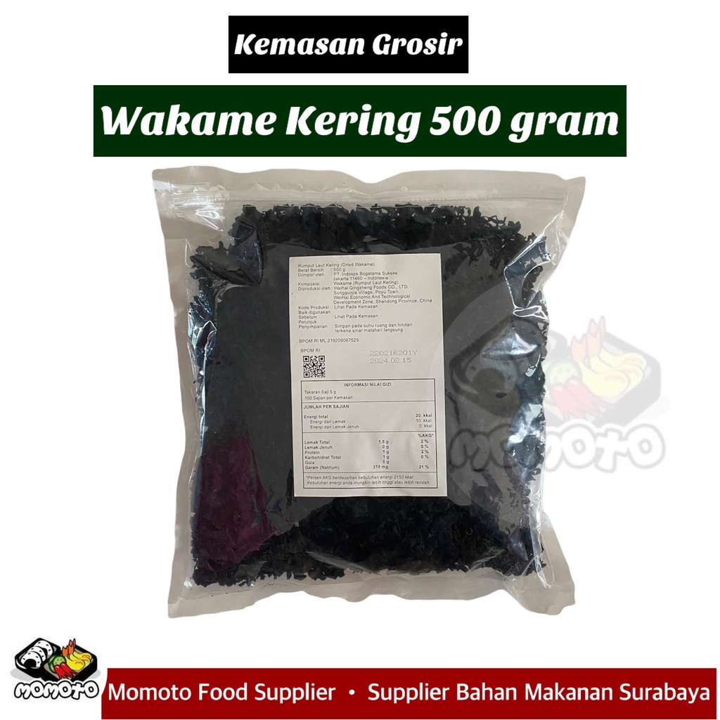 

GROSIR Cut Wakame 500gr / Dried Seaweed / Rumput Laut Kering