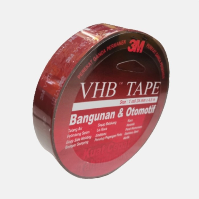

Double tape 3M VHB 4900 / Perekat emblem mobil - 12mm x 4,5mtr