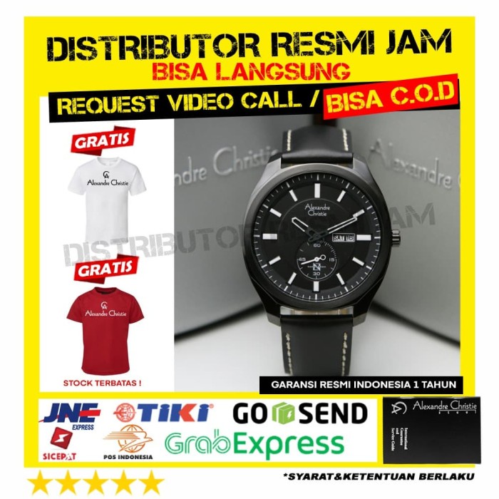 ALEXANDRE CHRISTIE AC6550MS AC 6550 AC6550 GARANSI RESMI ALL BLACK