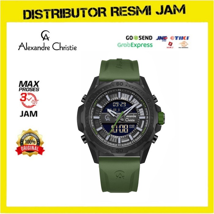 Jam Tangan Pria Alexandre Christie AC 9370 AC9370 Army Green