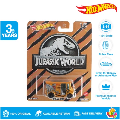 HOTWHEELS JURASSIC WORLD BREAD BOX - PARK VELOCIRAPTOR BLUE
