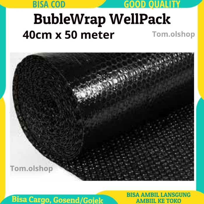 

Bubble Wrap Hitam Ukuran 40 cm x 50 meter Buble Murah Bubblewrap