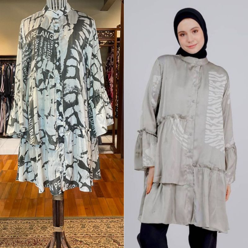 Aura Tunik Tissue by Dian Pelangi LIMITED EDITION Baju Atasan Batik Casual Formal Kerja Kantor Pesta