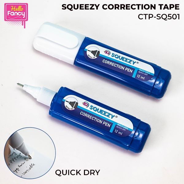 

Squeezy Correction Fluid Pen / Tipex Cair / Tipe-x Koreksi Cair 1 pcs