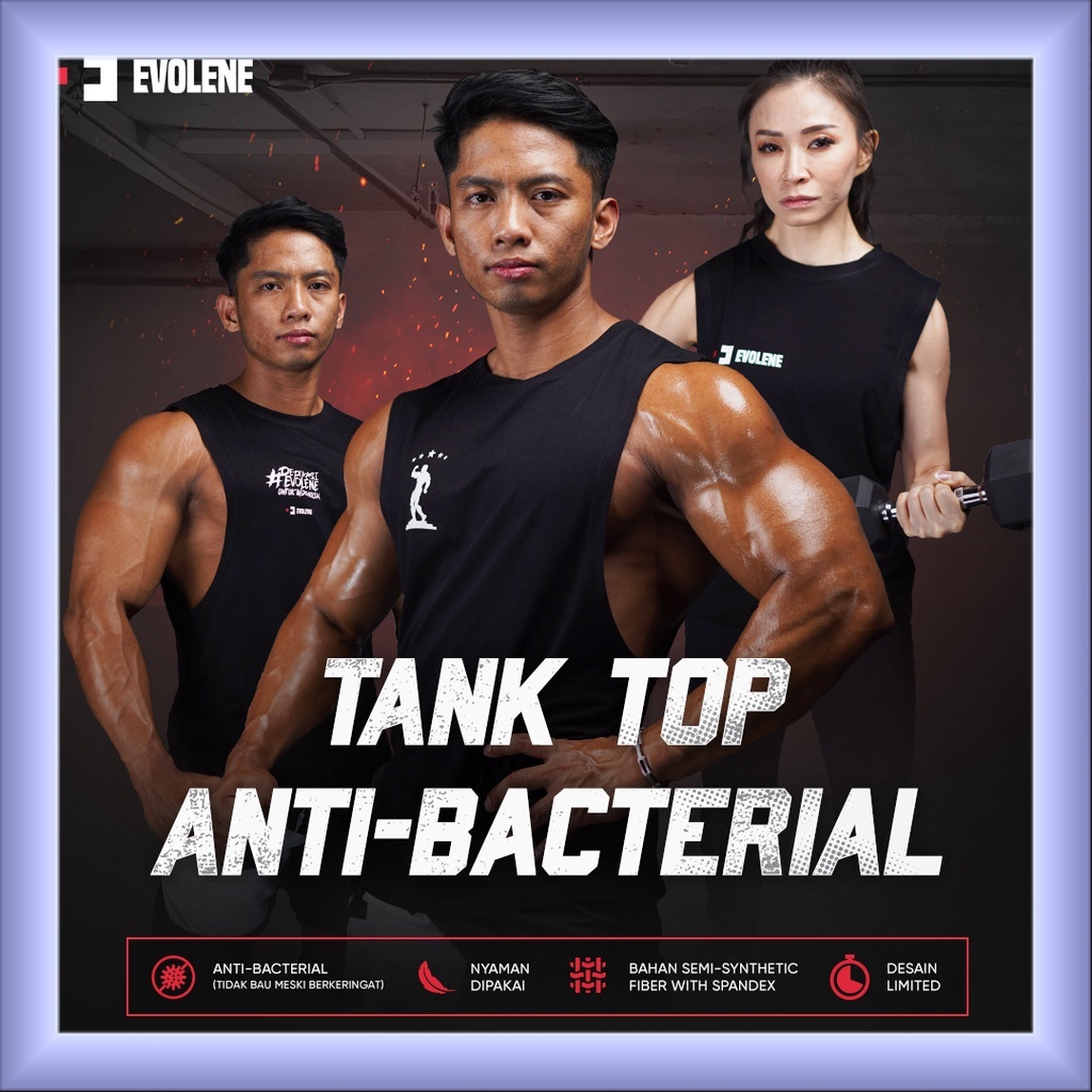 TANKTOP EVOLENE ANTI BAKTERI KAOS SINGLET EVOLENE TANK TOP EKSKLUSIF EVOLENE ORIGINAL