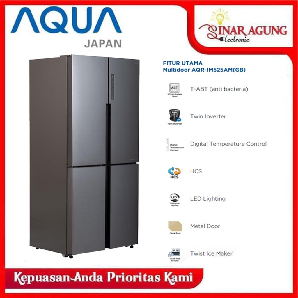 [COD] KULKAS / LEMARI ES AQUA AQRIM525AM / AQR-IM525 / IM525 SIDE BY SIDE (4 PINTU / 456 LITER) GARA