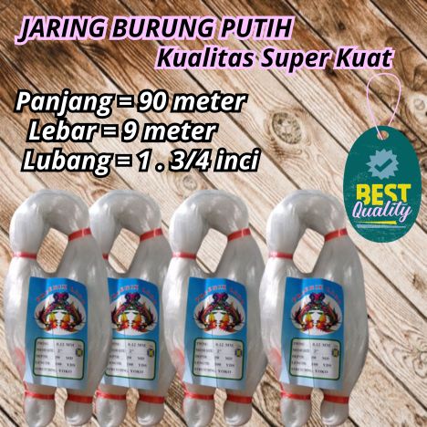 BISA COD PROMO KUALITAS SUPER KUAT JARING IKAN /BURUNG SENAR 015 LUBANG 1 3/4 INCH LEBAR 9 METER PAN