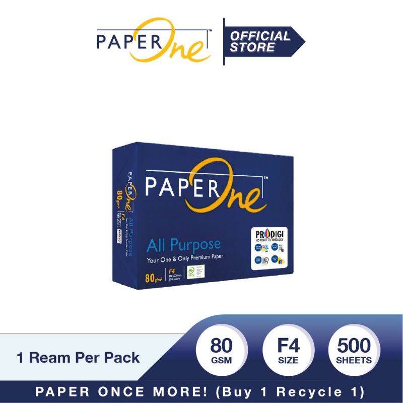 

Kertas HVS Paper One F4 80 gram ( 1rim )