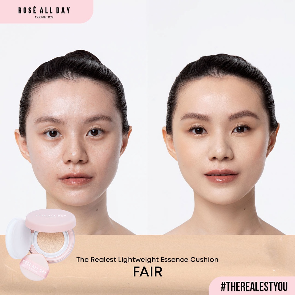 Rosé All Day The Realest Lightweight Essence Cushion Minimal transfer bpom 100% original