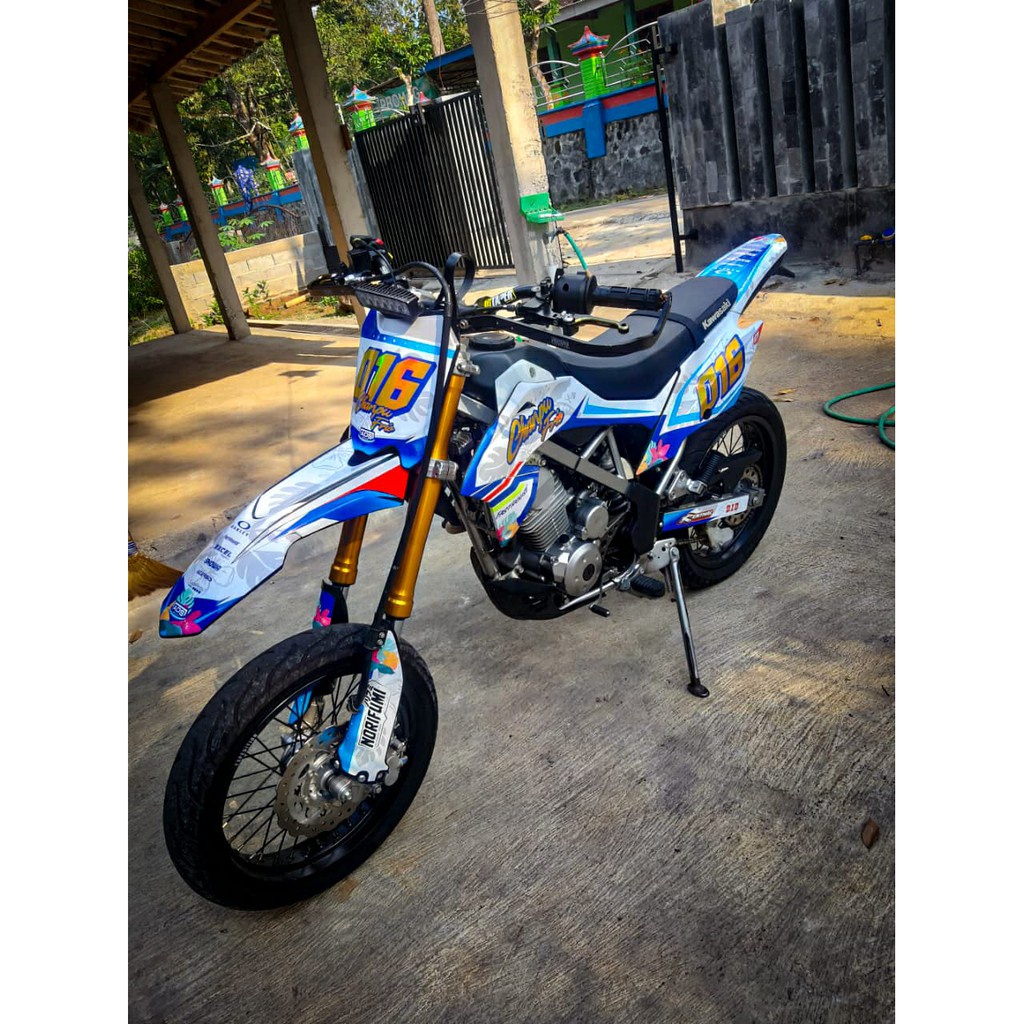 DECAL KLX BF 150 - CRF 150 - D TRACKER 150 - WR 155 (GOLD CHROME PELANGI) viral