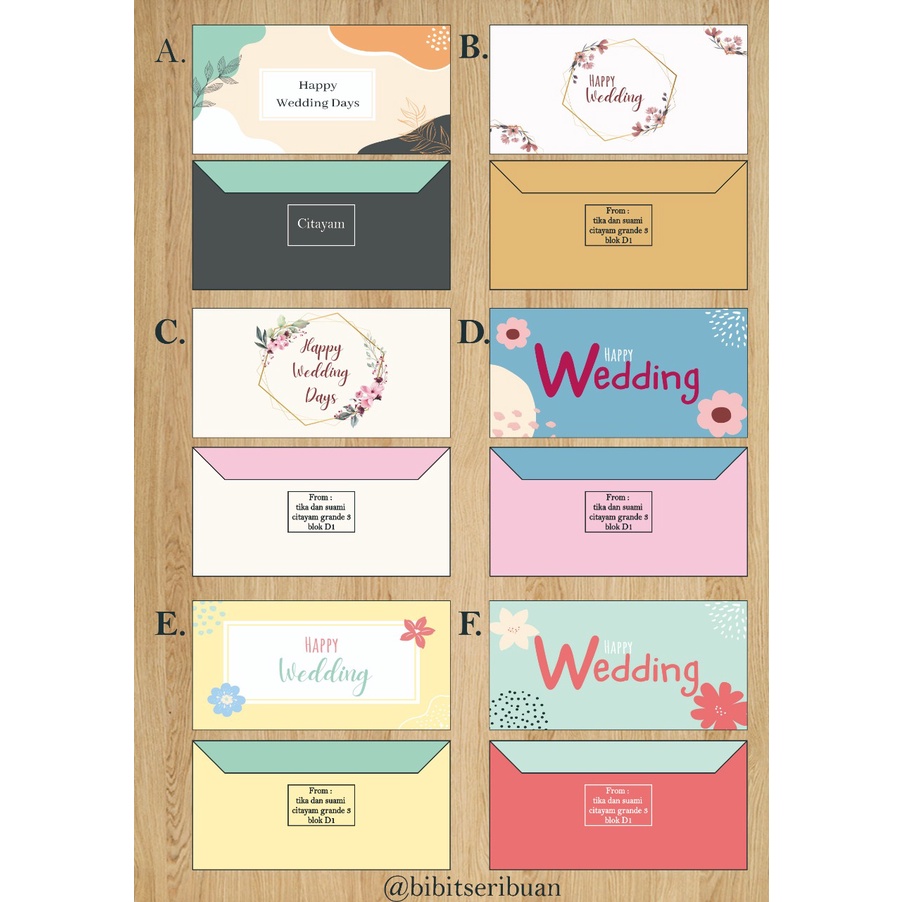 Amplop nikah/wedding amplop custom nama