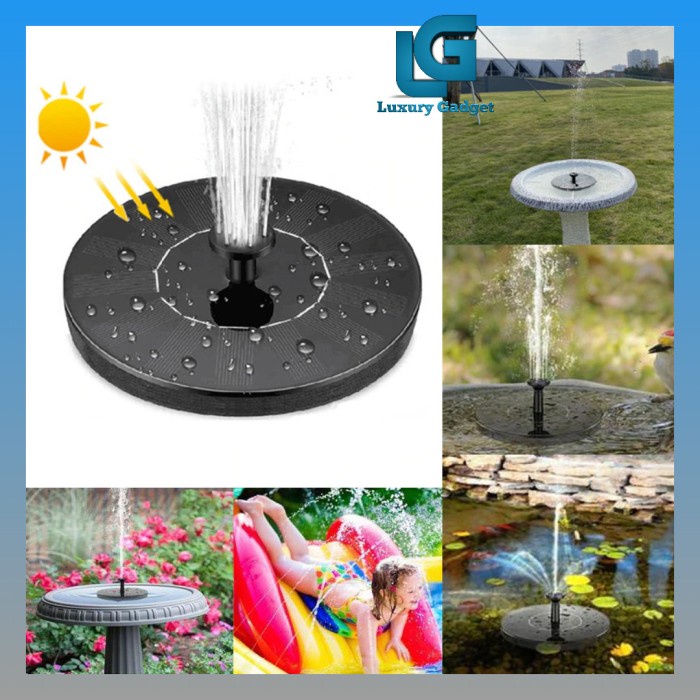 ALAT POMPA AIR MANCUR MINI TERJUN KOLAM IKAN TAMAN TENAGA SURYA CELUP