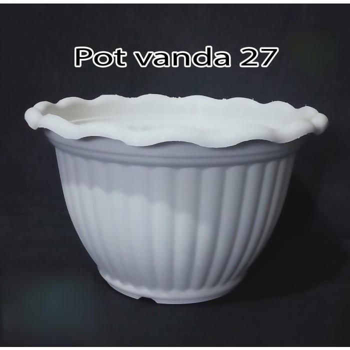 Pot Bunga Vanda 27 Putih / Pot Plastik / Pot Model Belimbing