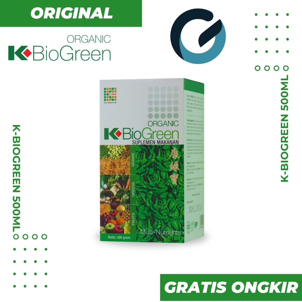 K BIOGREEN ORGANIC 500gr Original K-LINK | Organic K-Biogreen K-Link Original | Supplemen Makanan Un
