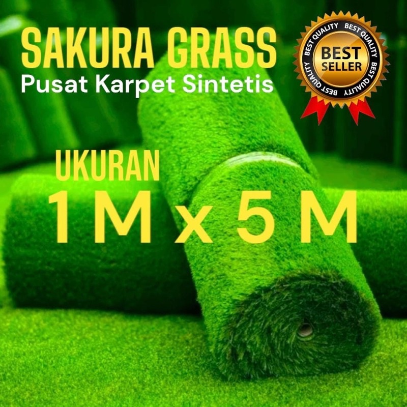 GROSIR RUMPUT SINTETIS 1 ROLL 1X5 METER TIPE SWISS TEBAL 3 CM TERBAIK BUAT TAMAN