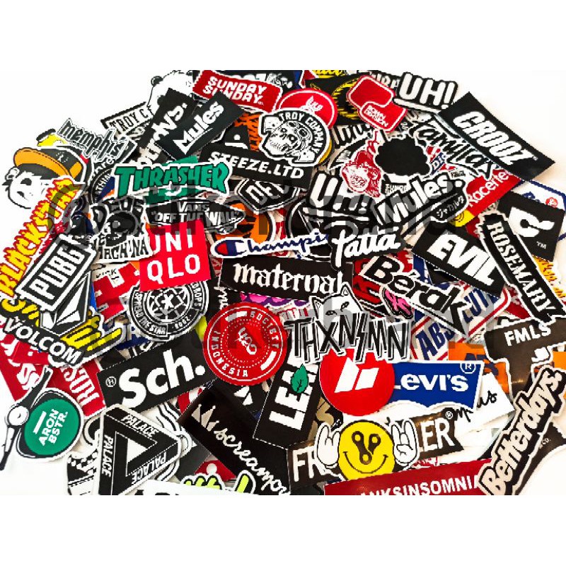 

Stiker Sticker Brand Distro Pack 50 pcs Graftac Vinil Case Phone band black Thailook Racing white Logo Basic grafiti waterproof Grosir Murah Kekinian Aesthetic Pop Art helm tumblr dinding laptop tempel Local brand decal Striping motor mobil