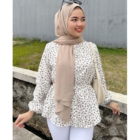 Tq88indonesia Baju Atasan Wanita Terbaru / 1099 FLORAL SHAKILA CUTE BLOUSE Motif Bunga / Blus Kekini