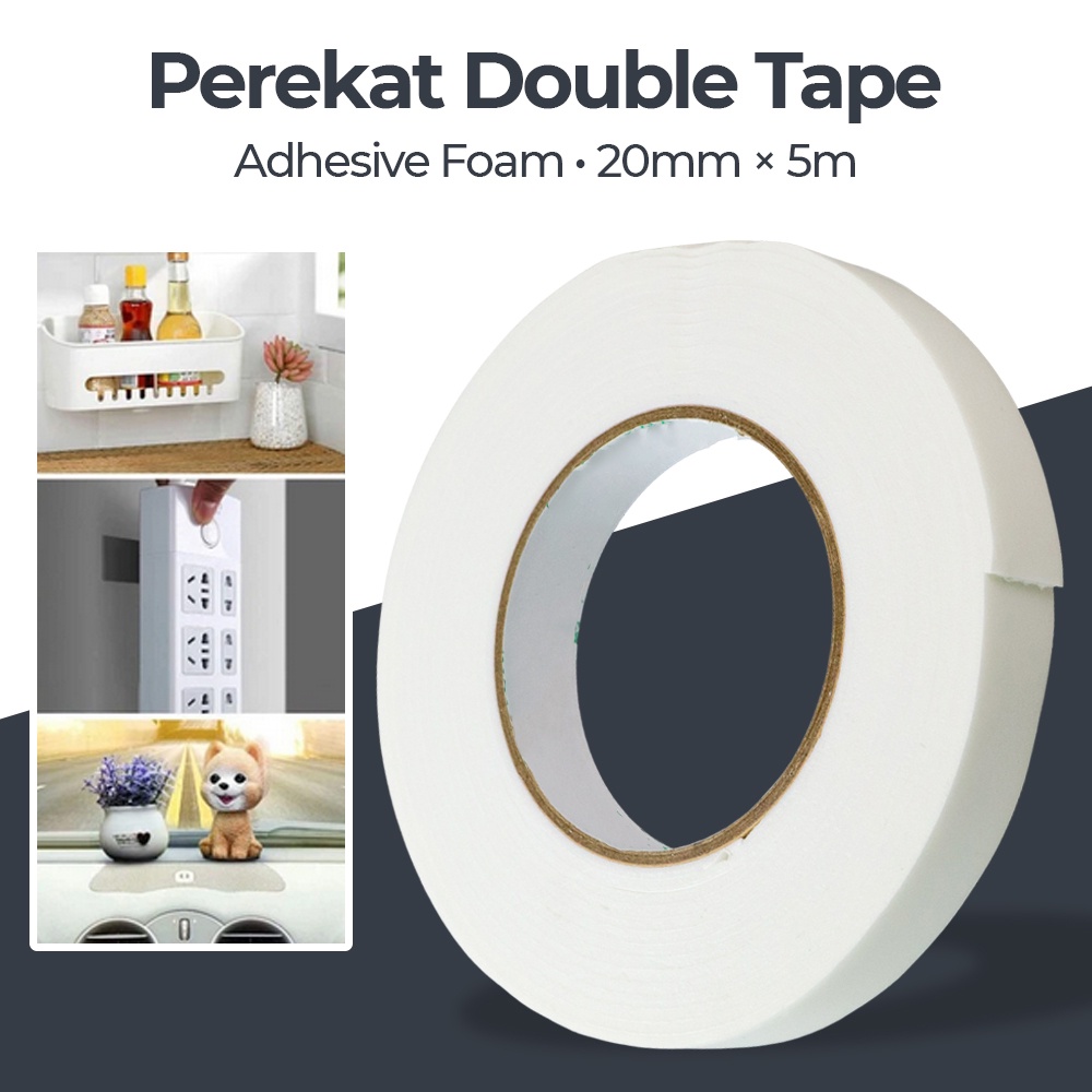 

XIAN SHENG Perekat Double Tape Adhesive No Trace Sticker 20 mmx5 m - J4703 - White Bugbusters