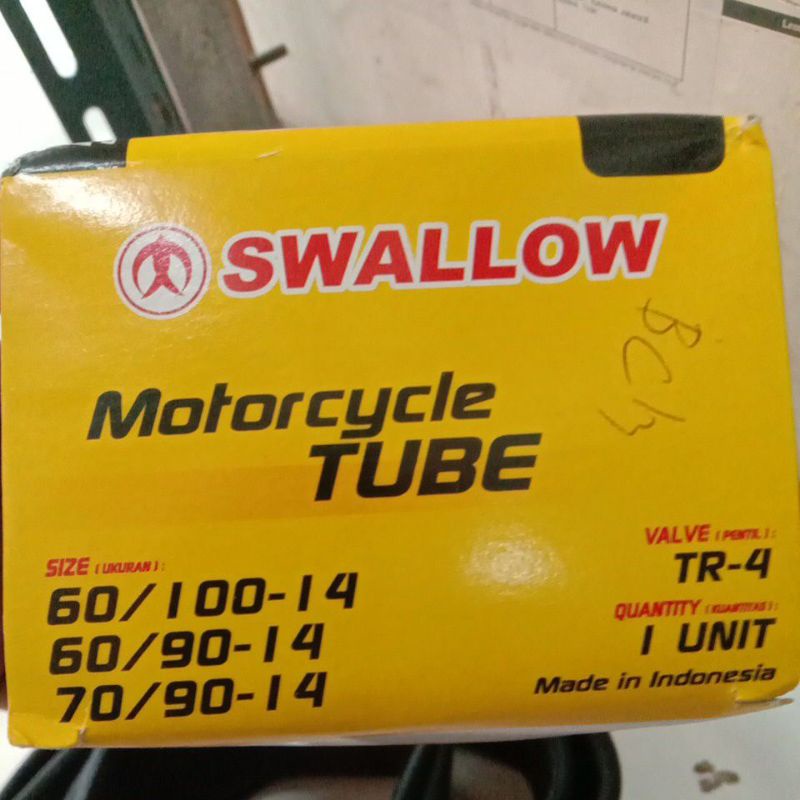 Ban Dalam SWALLOW TUBE 60/90/70/90/60/100-14 Motor Matik Kecil Ring 14 SWALOW Dalem