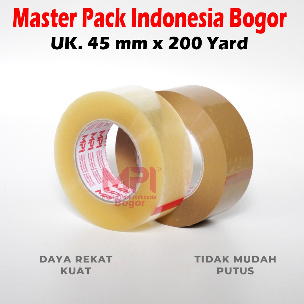 

Lakban Bening - Lakban Coklat UK 45 mm x 200 yard / Lakban Packing Paket - Master Pack Indonesia