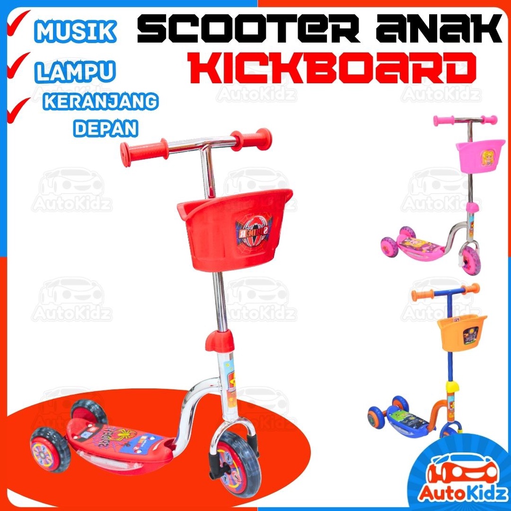 scooter kickboard skuter Anak Otoped Roda 3 nyala injak