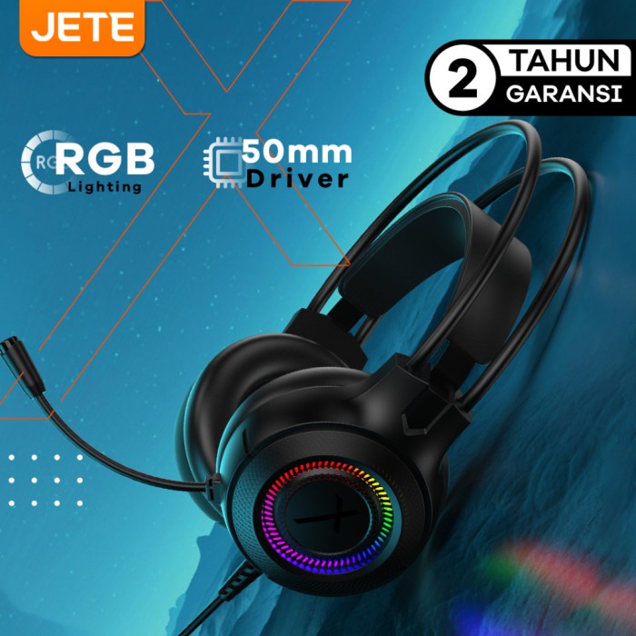 Headset Gaming Noise Cancelling JETE GA7 Original - Garansi 2 Tahun