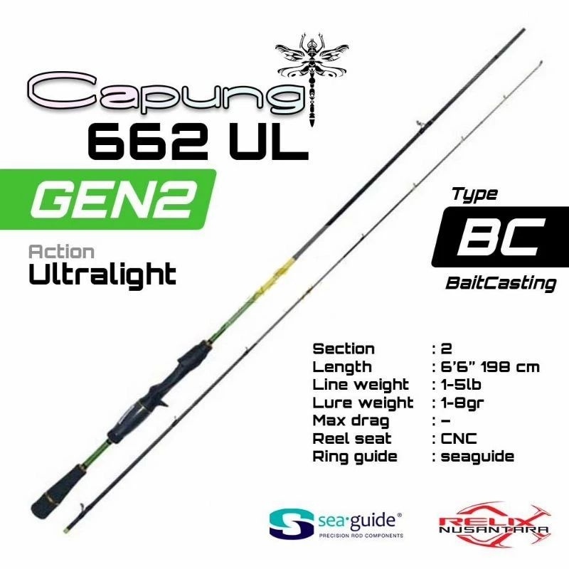 Joran BaitCasting CAPUNG 632 UL / 662 UL - Relix Nusantara