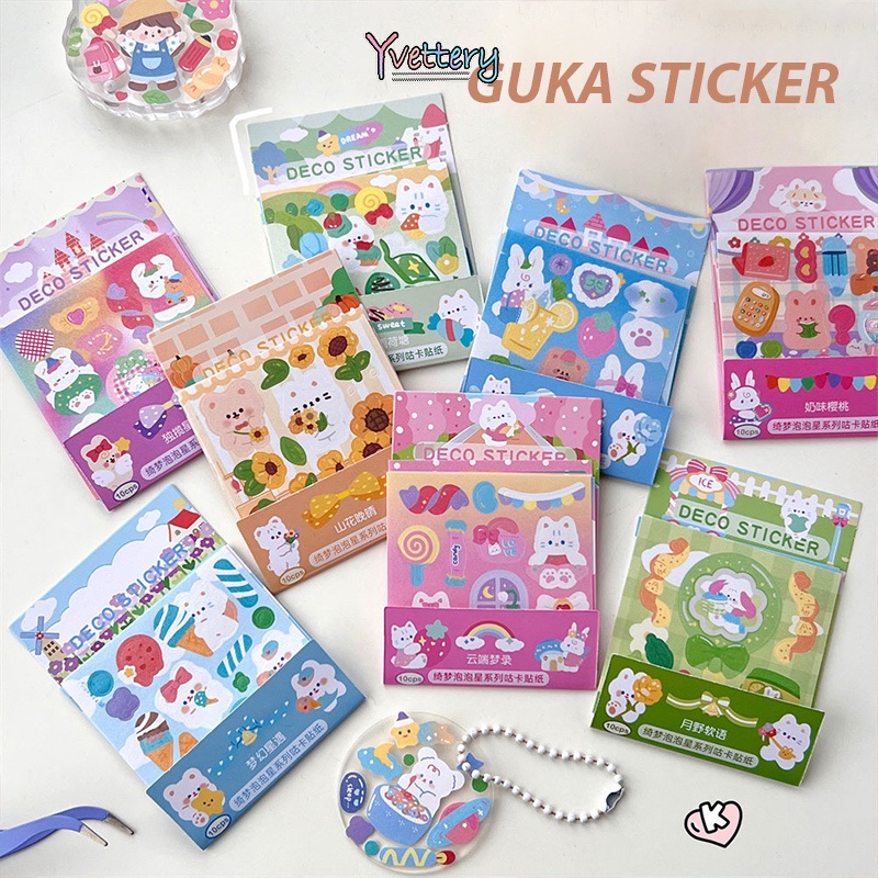 

❤️COD Seribintang gelembung stikerstiker hewan kartun lucustiker film flashfilm kecilpaket stiker buku panduan diy segar-Yy