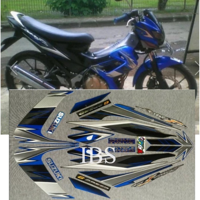 STRIPING LIS ORI SATRIA F FU BIRU 2008 2009 POLET LIS BODY